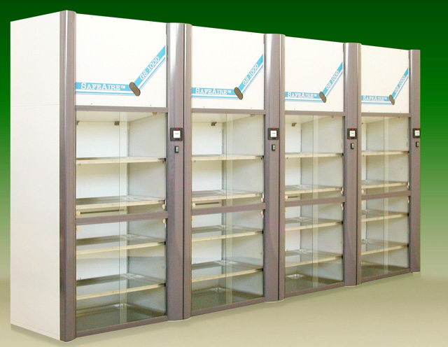 Ventilated and filtered tissue cabinets