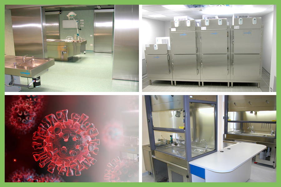 equipment, products and design dissecting rooms and morgues, autopsies infected corpses Covid-19 coronavirus, Autopsy room Covid-19